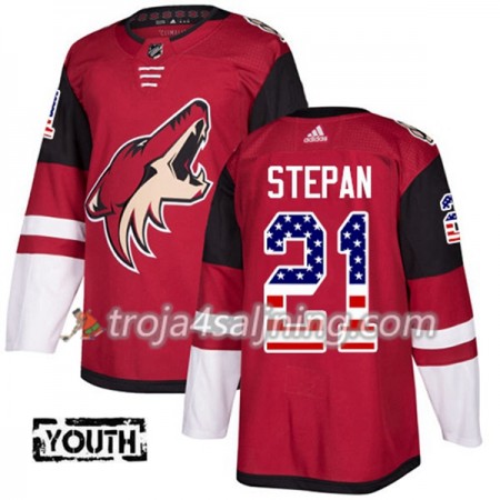 Arizona Coyotes tröja Derek Stepan 21 Röd USA Flag Fashion 2017-2018 Adidas Authentic - NHL Tröjor Barn